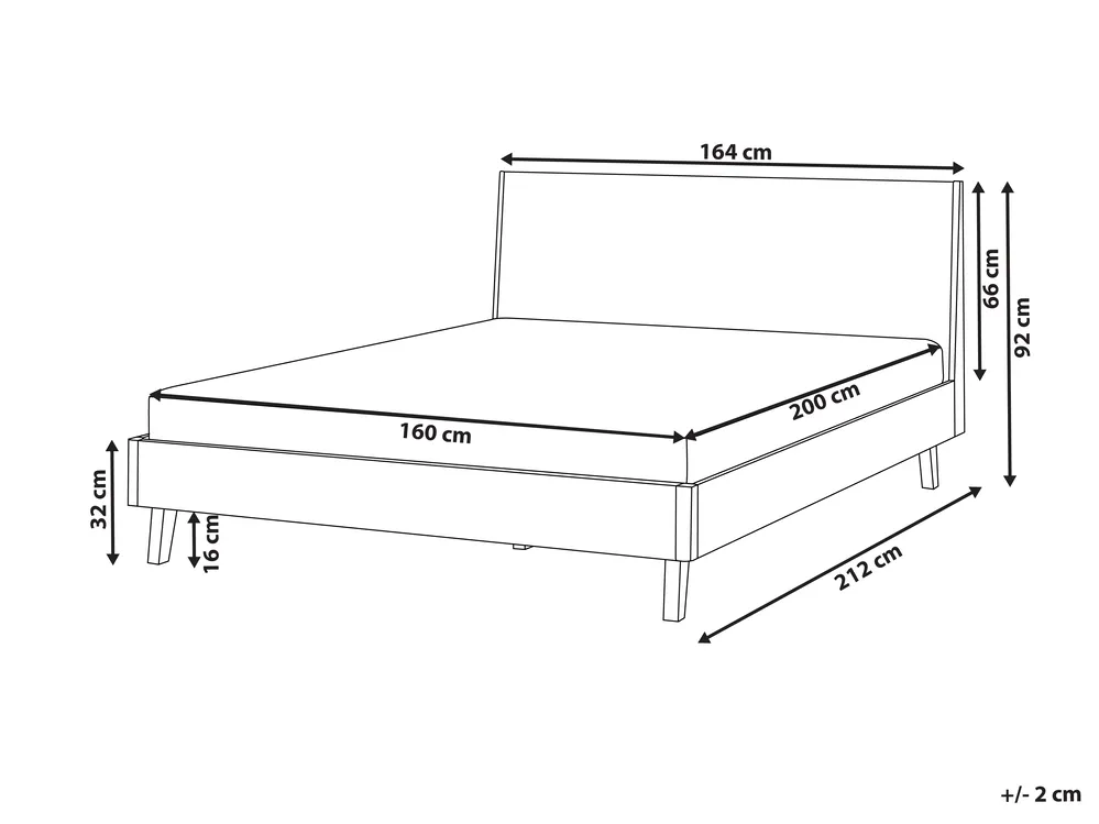 Bett mit Lattenrost WIZERNES 160 x 200 cm Helle Eiche_979997