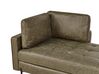 Left Hand Faux Leather Chaise Lounge Green REBAIS_935808