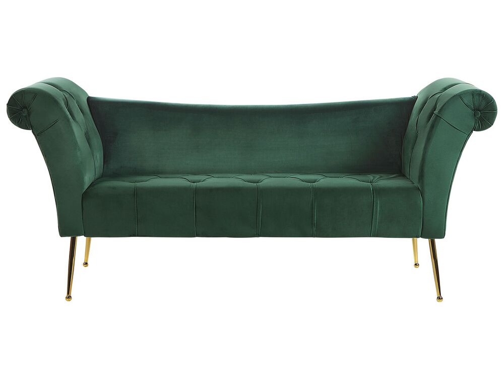 Chaise Longue NANTILLY Velvet Dark Green