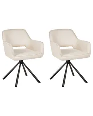 Set di 2 sedie da pranzo LOURES Tessuto Beige chiaro_945641