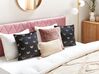 Set of 2 Velvet Cushions Butterfly Pattern 45 x 45 cm Black YUZURI_857839