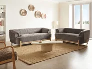 Living Room Set 5 Seater ALNOR Chenille Brown_1019075