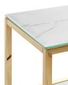 Glass Top Console Table Marble Effect White with Gold AZUSA _824949