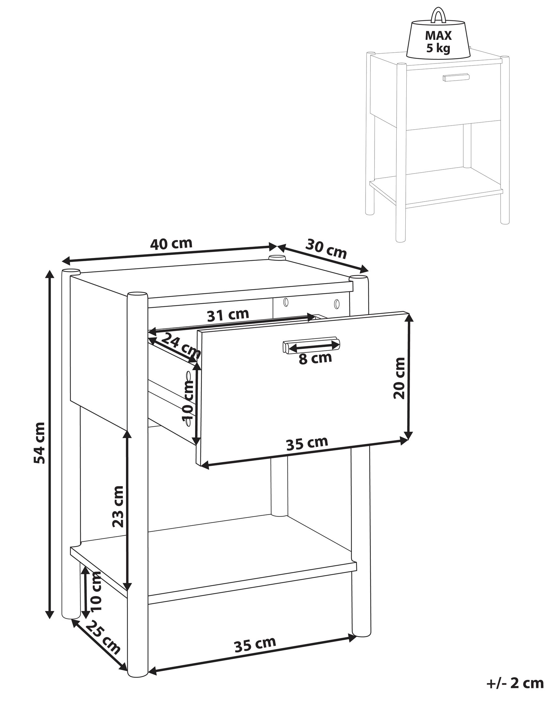 1 Drawer Bedside Table Light Wood HOLDERVILLE_962879