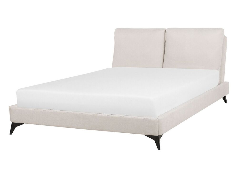 Bed Chenille MELLE 140 x 200 cm (EU Double) Light Beige