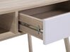 Scrivania in legno chiaro con un cassetto bianco 100 x 48 cm DEORA_710884