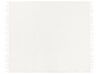 Decke cremeweiss mit Fransen 200 x 220 cm CHAOHANI_908263