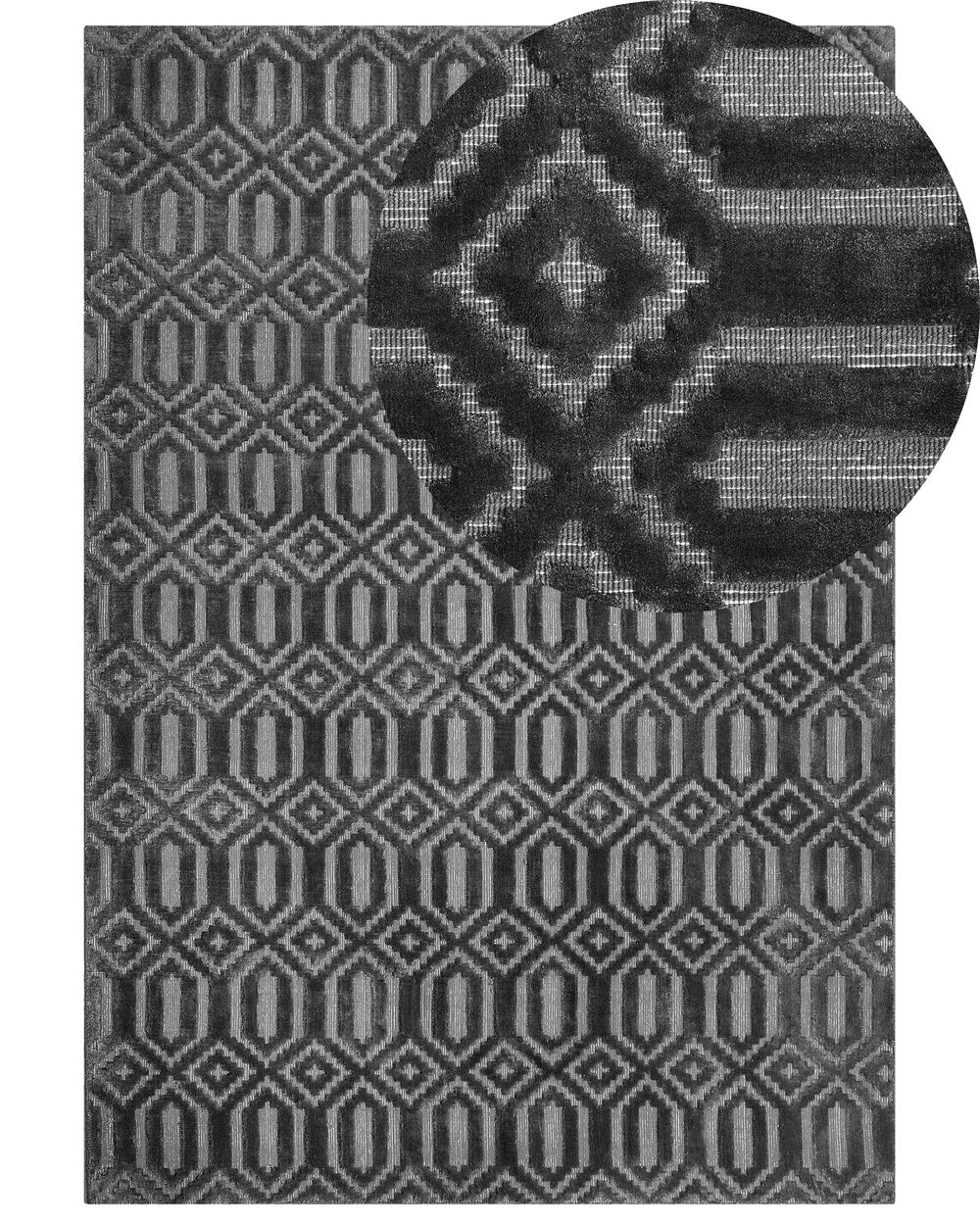 Szőnyeg ADATEPE Sötétszürke 160 x 230 cm Viszkóz