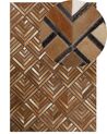 Hnedý kožený koberec  140 x 200 cm TEKIR_764619