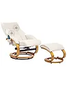Massage Chair FORCE with Footstool Faux Leather Light Beige