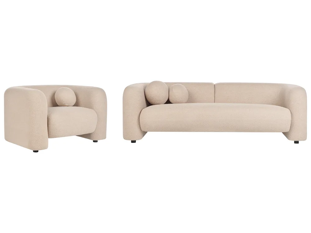 Set da salotto 4 posti LEIREN Bouclé Beige_920729
