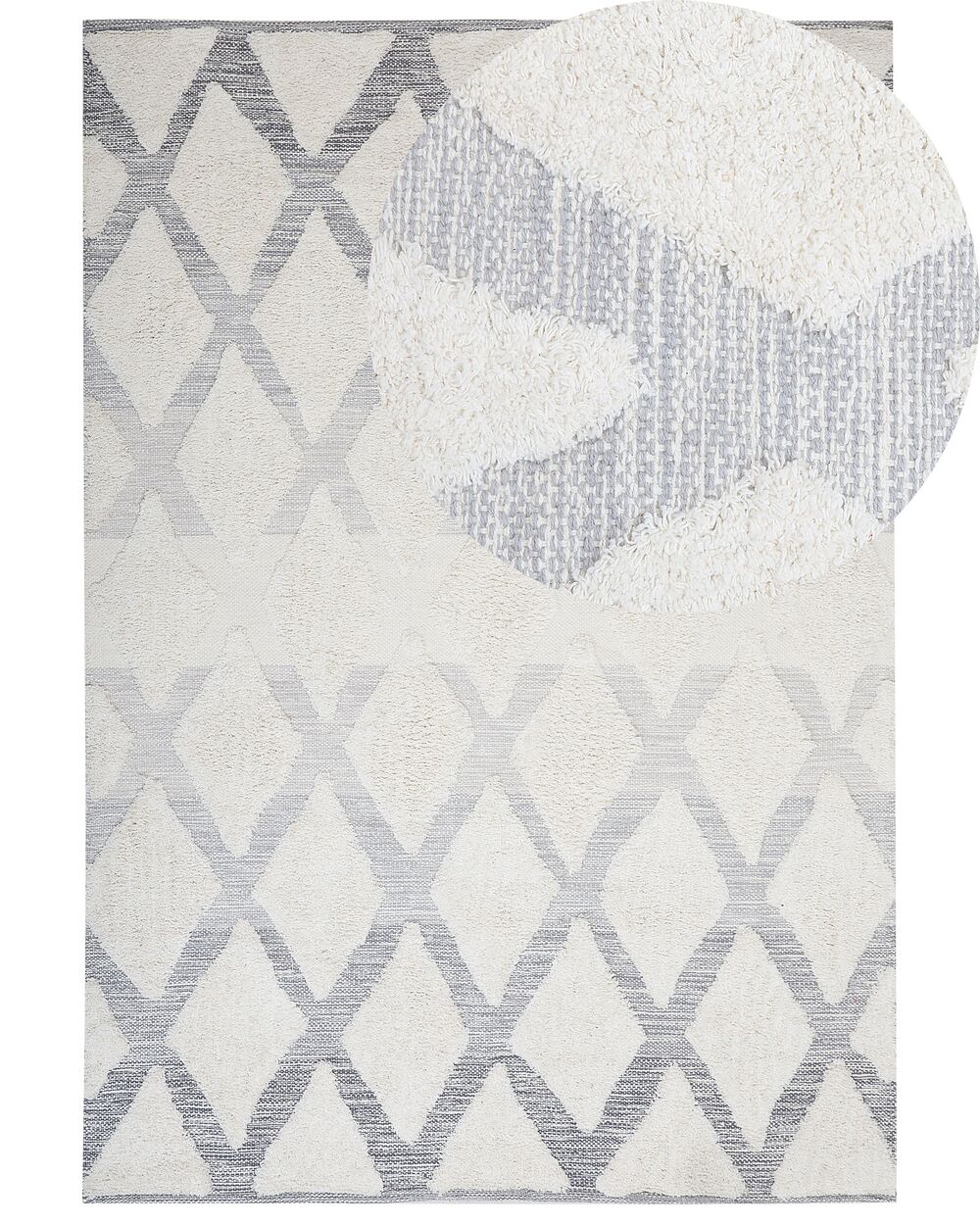 Tappeto PENDIK Beige chiaro 140 x 200 cm Cotone