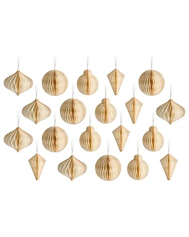 20pcs Set of Baubles, JOLSTRA, Beige, DEF