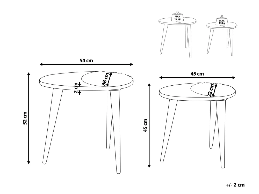 Set di 2 tavolini KHETUA Legno di mango Marrone_857306
