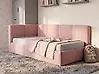 Daybed Fabric JACOU 90 x 200 cm (EU Single) with Storage Left Hand Pink