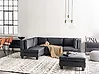 Modular Corner Sofa 4 Seater UNSTAD with Ottoman Faux Leather Black Right Hand