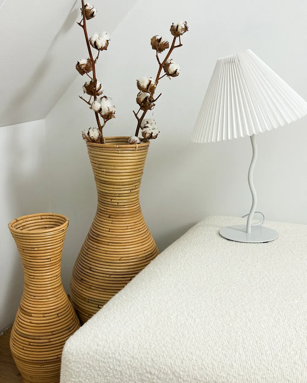 Wazon dekoracyjny TRINISA 50 cm Rattan Naturalny_967773
