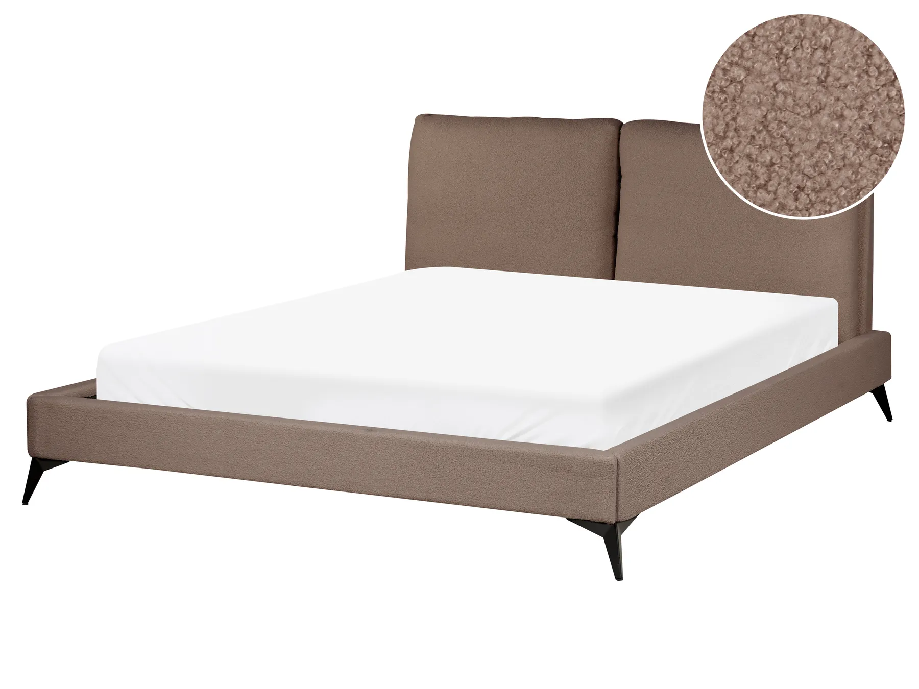 Bett mit Lattenrost Bouclé MELLE 160 x 200 cm Braun_965701