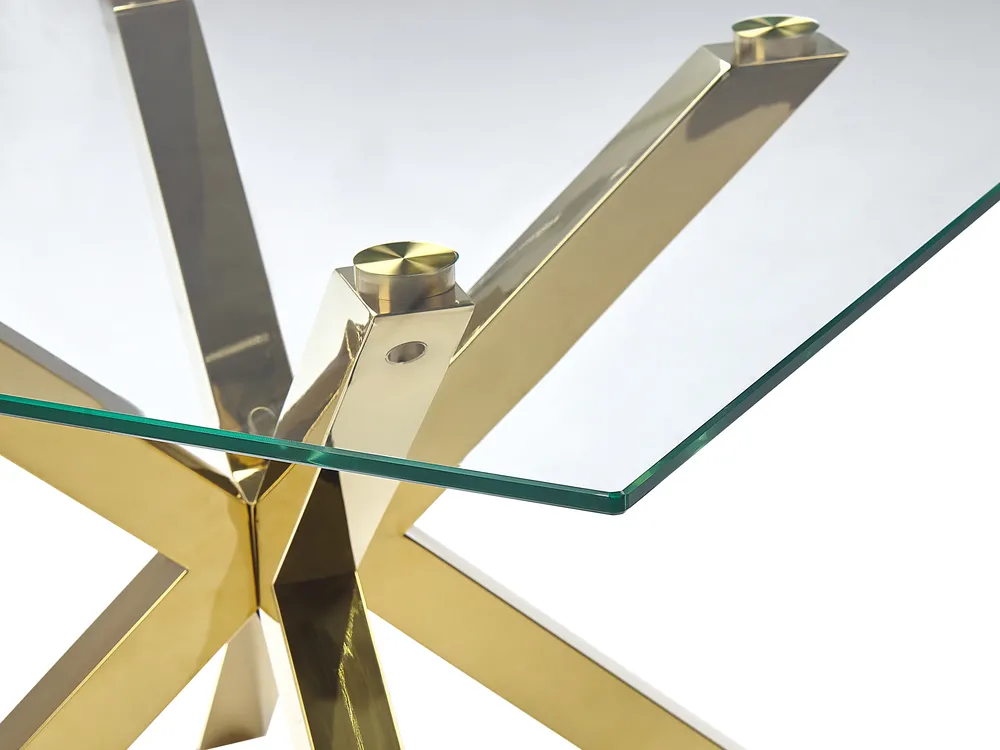 Coffee Table STARLIGHT Tempered Glass Gold_798475