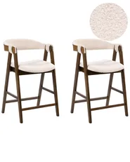 Set di 2 sedie alte DAY Bouclé Marrone/Beige chiaro_1060288