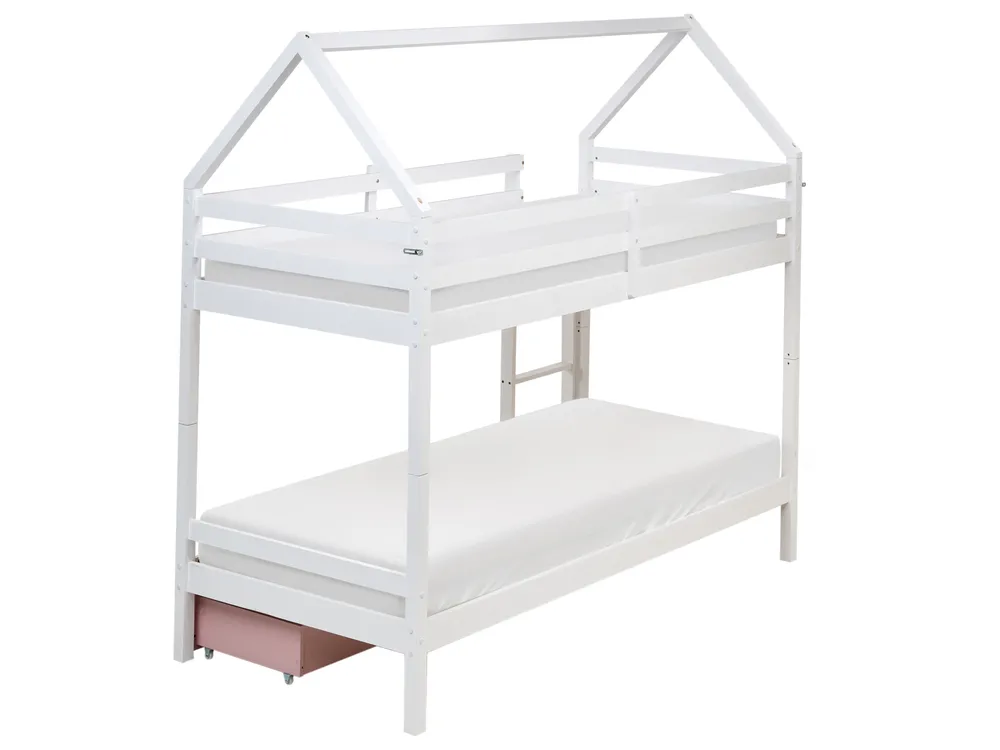 Bunk Bed with Drawers TERNAS Pine Wood Pink 90 x 200 cm (EU Single)_988860