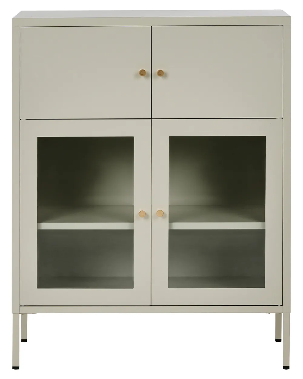 Witryna ze szklaną gablotą ESHOLT 80 cm Metal Jasnobeżowy_1043167