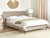 Łóżko welurowe 140 x 200 cm beżowe SUZETTE_916050
