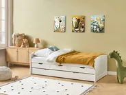 Trundle Bed Pine Wood PETIVILLE 90 x 200 cm (EU Single) White_939668