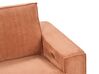 3-Sitzer Sofa Cord orange elektrisch verstellbar NUKARI_918680
