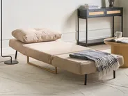 Single Sofa Bed JERSLEV Fabric Light Brown_1009905