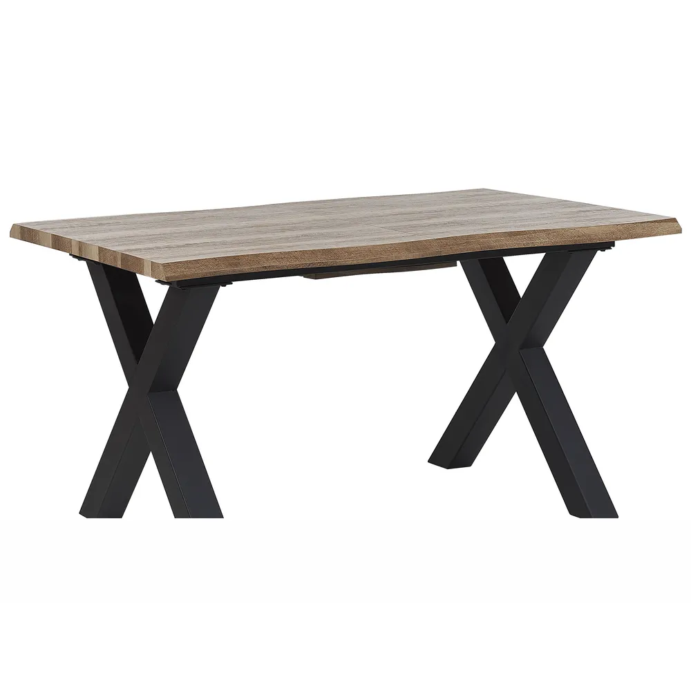 Extending Dining Table BRONSON Dark Brown 140/180 cm 90 cm_790961