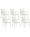 Conjunto de 6 sillas de jardín BUSSETO Metal Blanco