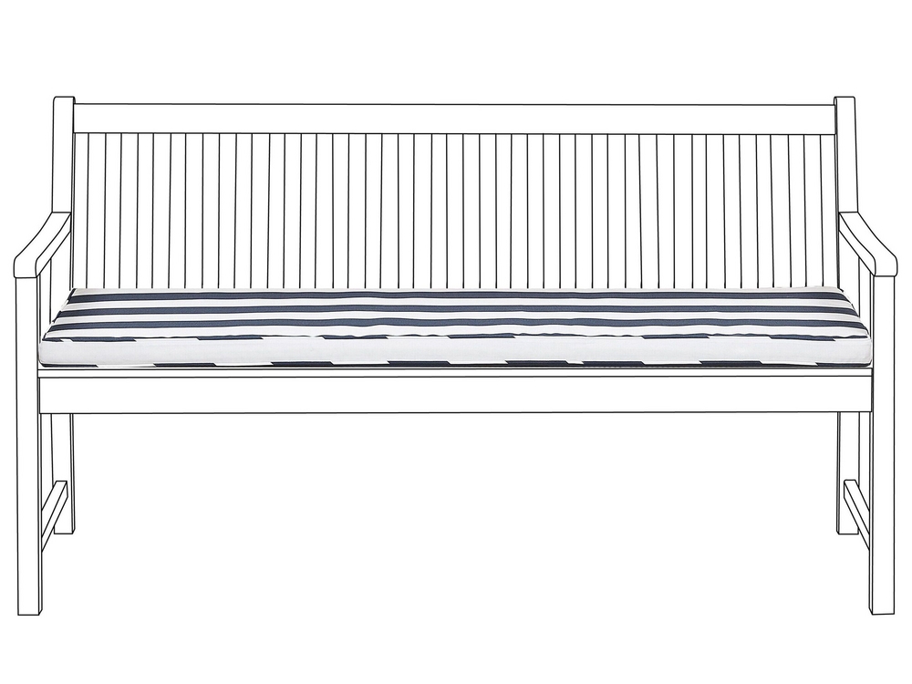 Bench Seat Pad Cushion 152 x 54 cm Blue and White VIVARA Beliani.at