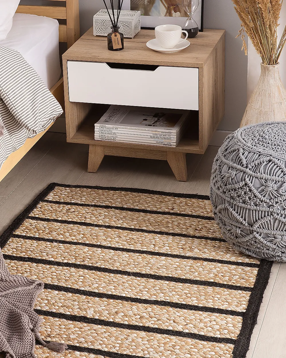 Tappeto KARADONA Beige 80 x 150 cm Iuta_1177583