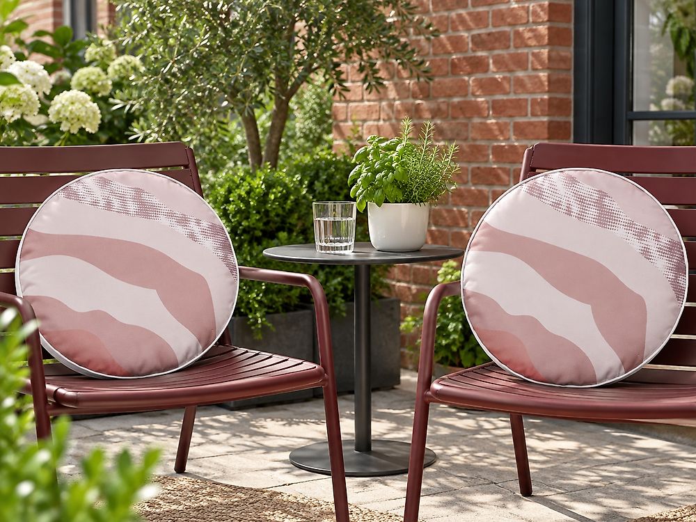 Set di 2 cuscini da esterno CAMPEI Trama astratta 40 x 40 cm Rosa