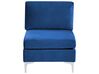 Right Hand 5 Seater Modular Velvet Corner Sofa Blue EVJA_859917