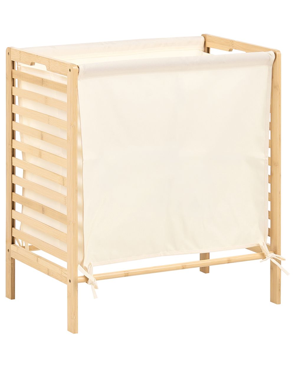 Laundry Basket CARACHI Bamboo Light Brown 65 L