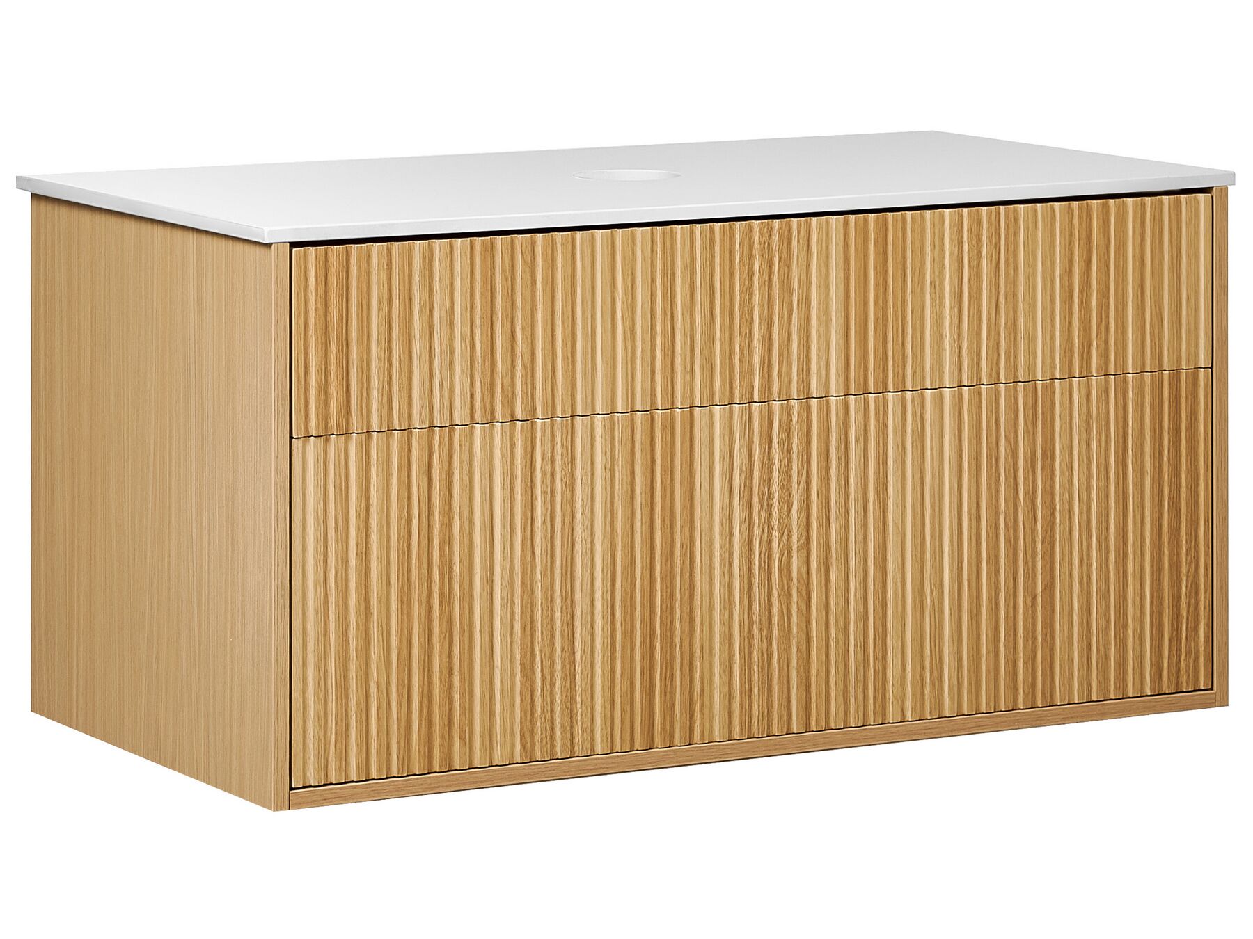 Bathroom Wall Mounted Cabinet 100 x 52 cm Light Wood BEXTI_934965