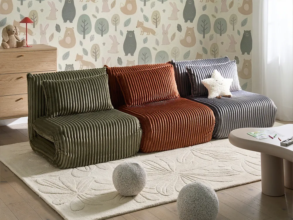 Single Sofa Bed LYSEKIL Corduroy Golden Brown_1043307