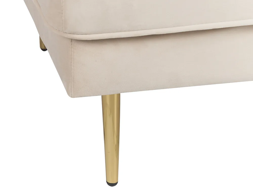 Left-Hand Chaise Longue MIRAMAS Velvet Beige_848654