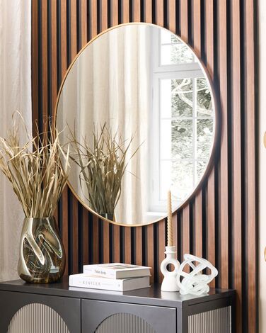 Round Wall Mirror 80 x 80 cm Gold ANNEMASSE 