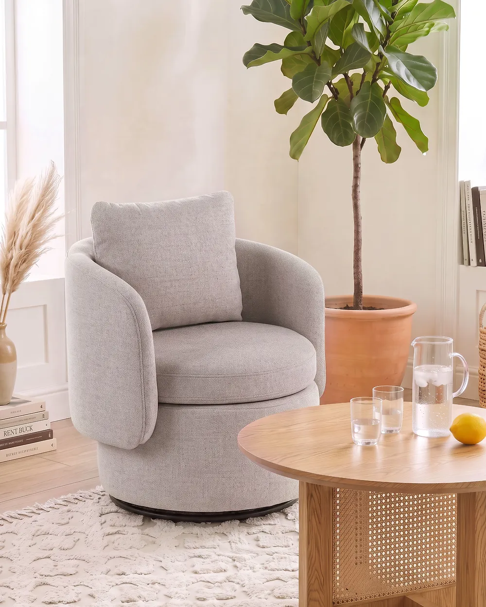 Drehsessel HORSENS mit Stauraum Stoff Beige_1174611