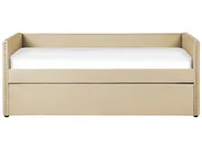 Trundle Bed Velvet TROYES 90 x 200 cm (EU Single) Beige_837076