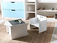 Set tavolo e sedie per bambini ELANORA Montessori Bianco_1175664