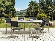 Mesa de jardín COSOLETO 180 cm 90 cm Vidrio Negro_1187804
