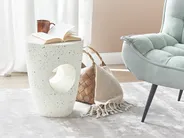Stolik pomocniczy EDOLO 37 cm 37 cm Efekt lastryko Złamana biel_879271