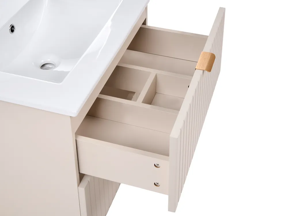 Wall Mounted Vanity Unit with Basin TOTORANI 60 cm Beige_1123603