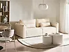 Schlafsofa 3-Sitzer VAXHOLM mit Stauraum Bouclé Cremeweiss