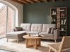 Corner Sofa Bed 3 Seater KAARINA Fabric Beige Right Hand