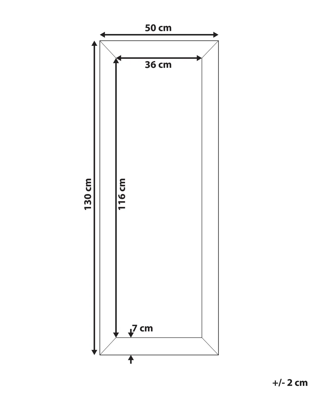 Wall Mirror MERVENT 50 cm 130 cm White_757465